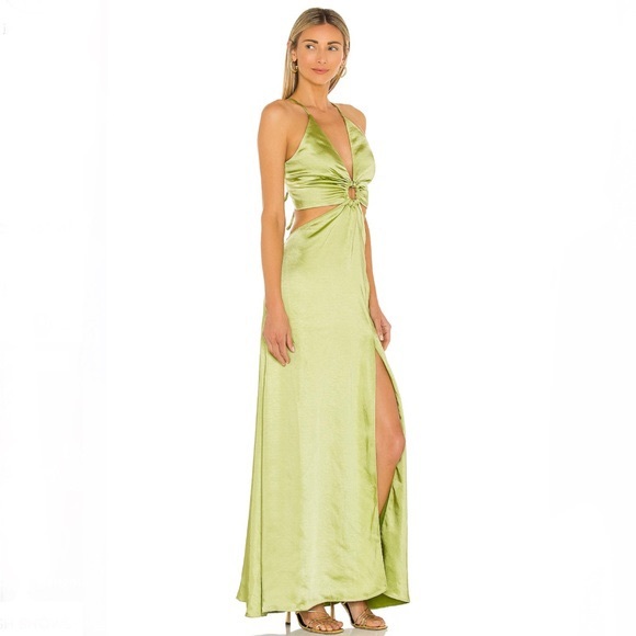 LPA Aniston Dress in Chartreuse - Picture 2 of 3